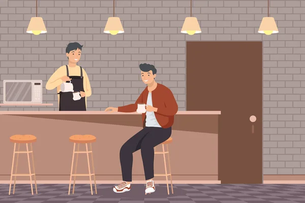 Homme dans le café — Image vectorielle