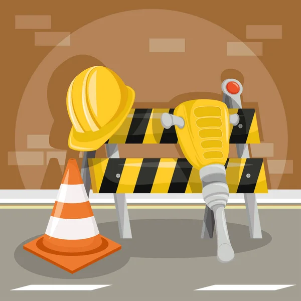 Under construction barricade — Stock Vector