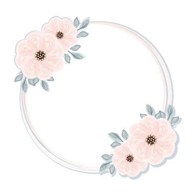 suluboya çiçek dairesel çerçeve