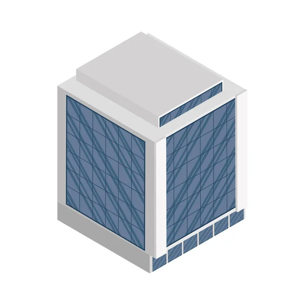 Edificio isométrico azul — Archivo Imágenes Vectoriales
