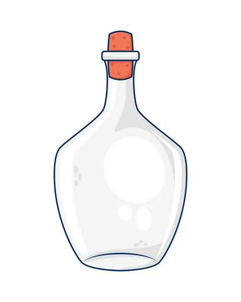 Bouteille en verre avec bouchon — Image vectorielle