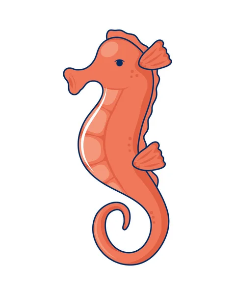 Pink seahorse animal — Stock Vector