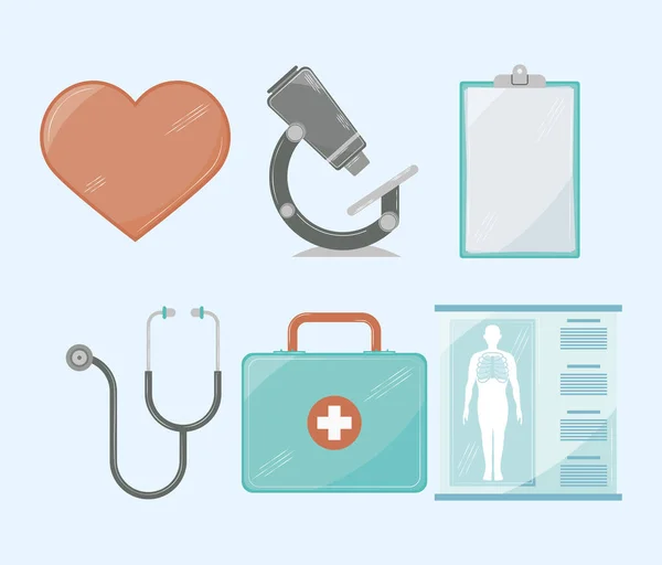 Six icônes médicales — Image vectorielle