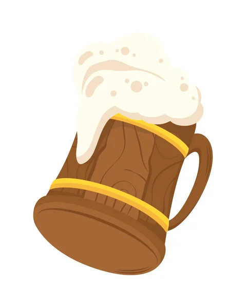 Tasse de bière en bois — Image vectorielle