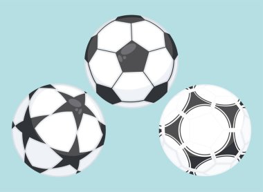 Üç futbol balonu.
