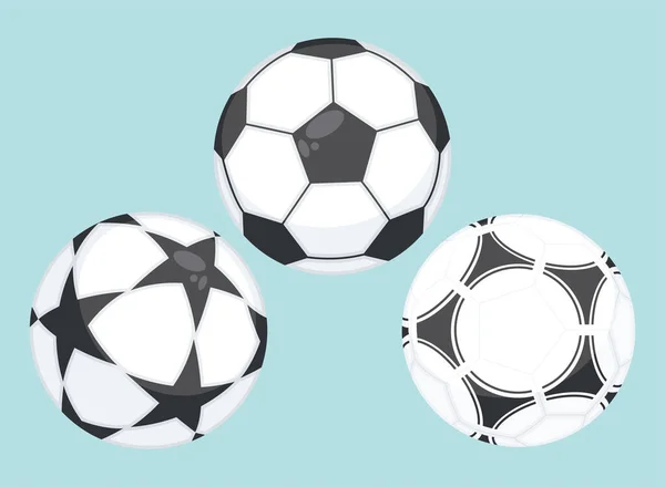 サッカーボール3個 — ストックベクタ