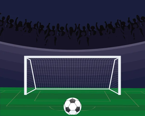 Soccer penalty kick scene — Stock Vector