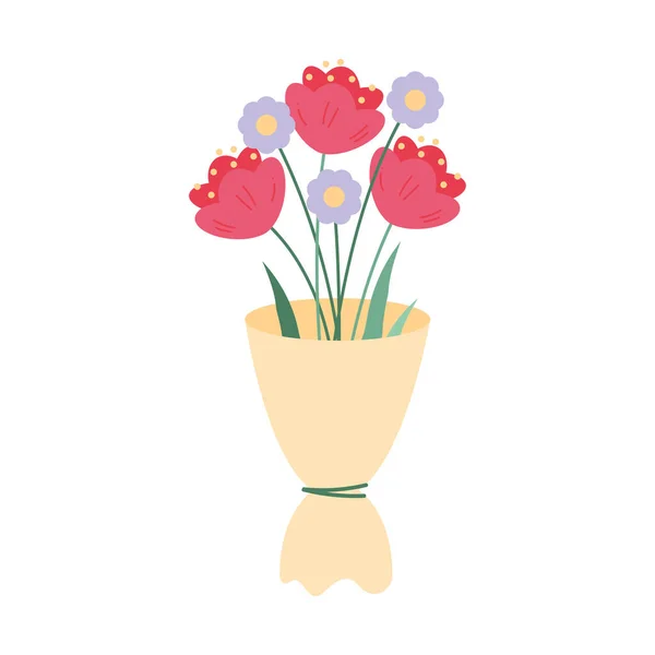 Flores ramo regalo — Vector de stock