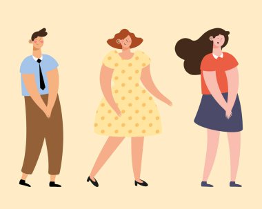 Ayakta duran üç kişi