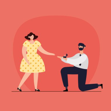 Evlilik teklifi aşıkları.