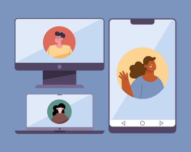 üç video konferans kişisi