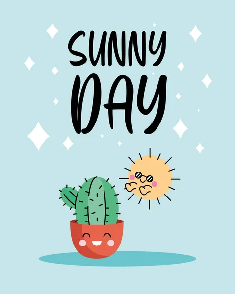 Cartel de día soleado — Vector de stock
