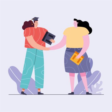 Genç öğrenci kız karakterleri