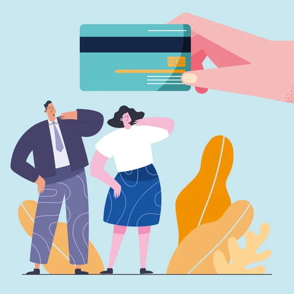 Affärs par med kreditkort — Stock vektor