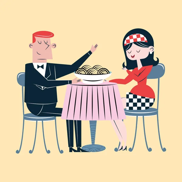 Koppel in romantisch diner — Stockvector