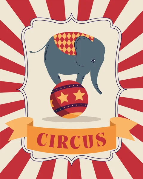 Circus elephant poster — Stock Vector