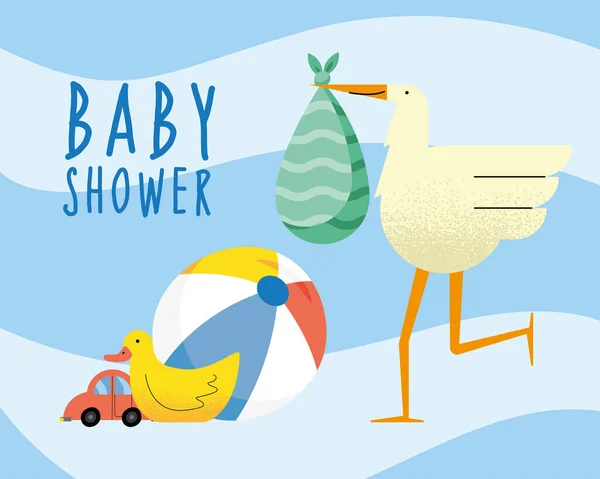 Cartel de ducha de bebé — Archivo Imágenes Vectoriales