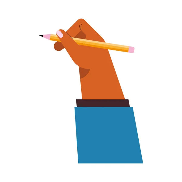 Main avec crayon — Image vectorielle