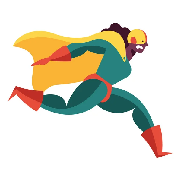 Pose de acción de superhéroe femenino — Vector de stock