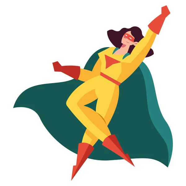 Superheld vrouw machtig — Stockvector