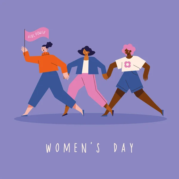 Tarjeta de felicitación Womens Day — Vector de stock