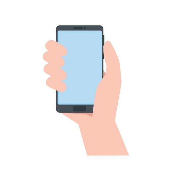 Hand met smartphone — Stockvector