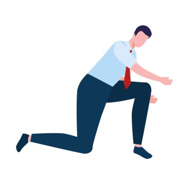 Diz çökmüş zarif iş adamı