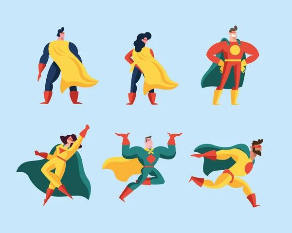 Super héros figure différente — Image vectorielle