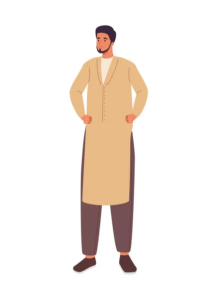 Man muslim with beard — Stock Vector