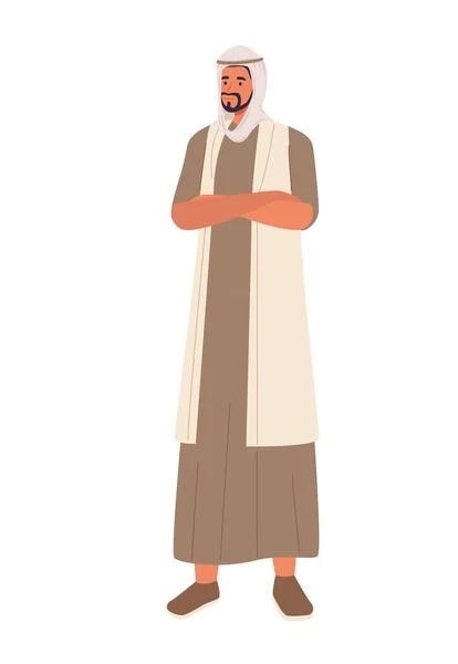 Homem muçulmano com roupas tradicionais — Vetor de Stock
