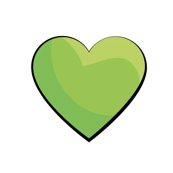 Cute green heart — Stock Vector