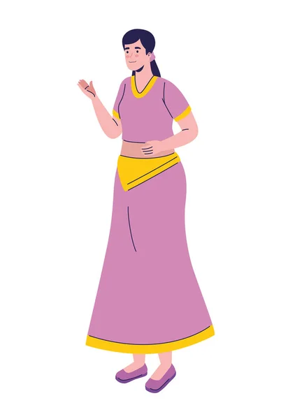 Indická žena s tradičními šaty — Stockový vektor