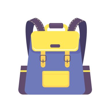 mor ve sarı okul çantası