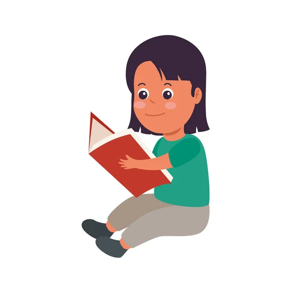 Κορίτσι ανάγνωση βιβλίου — Διανυσματικό Αρχείο