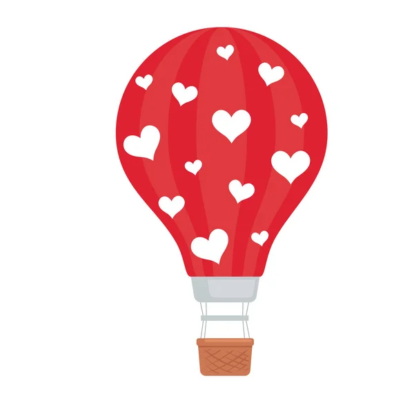 Ar balão romântico quente — Vetor de Stock