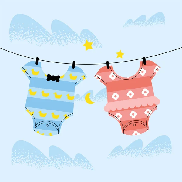 Baby dress hanging — Stock Vector