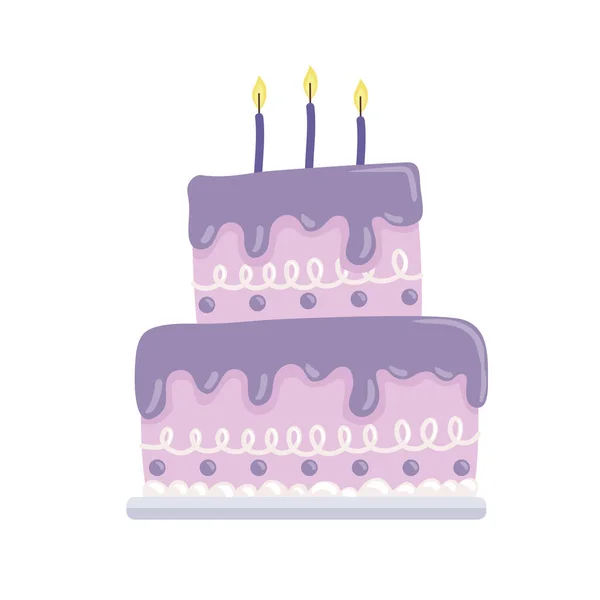 Delicioso pastel de cumpleaños — Vector de stock