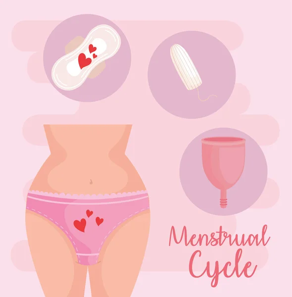 Poster met menstruatiepictogrammen — Stockvector