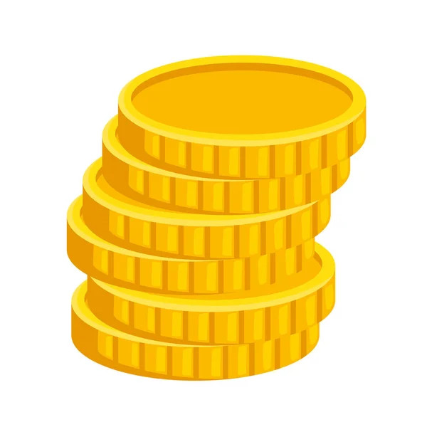 Pila de monedas de oro con trébol — Vector de stock