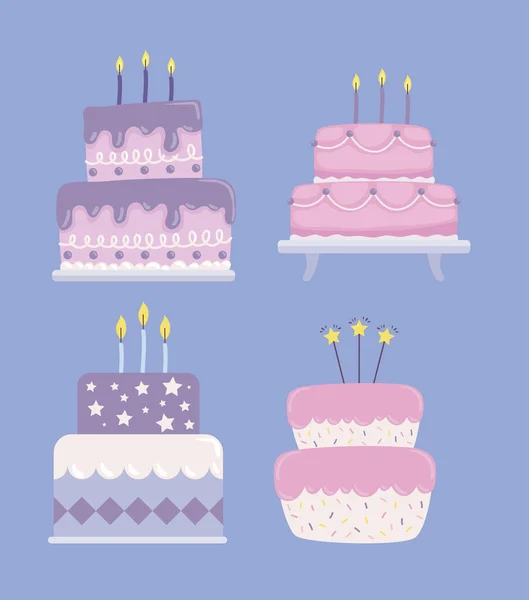 Projetos de bolos de aniversário —  Vetores de Stock