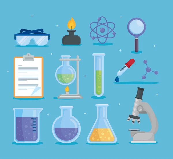 Lab chemie iconen — Stockvector
