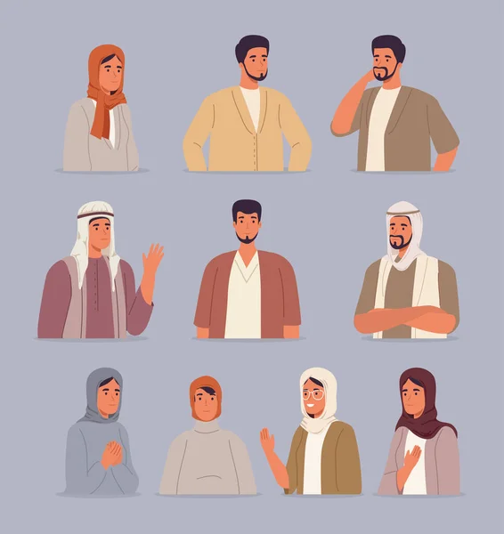 Musulmans gens scènes — Image vectorielle