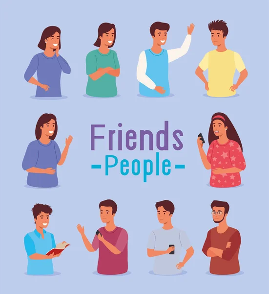 Friends people banner — Stock Vector