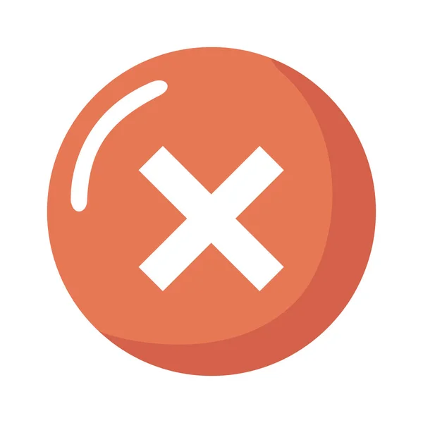 X symbool knop rood — Stockvector