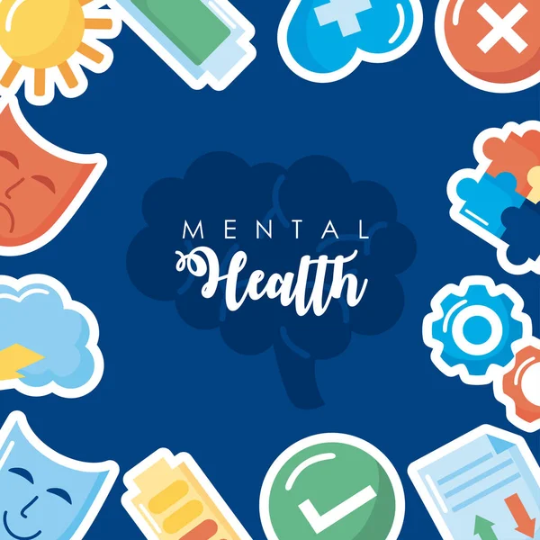 Mental health frame — Stock Vector