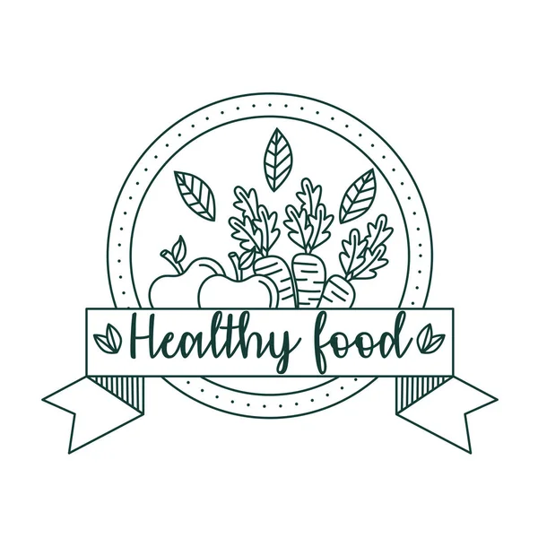 Sağlıklı gıda etiketi — Stok Vektör