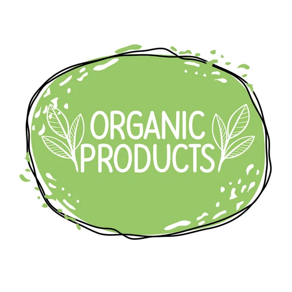 Badge organic products — Stock Vector