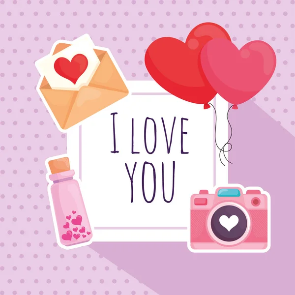 Ti amo card — Vettoriale Stock