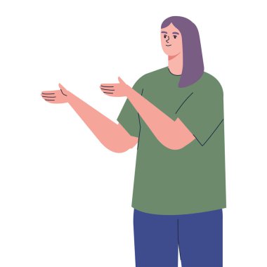 Eli işaret eden kadın.