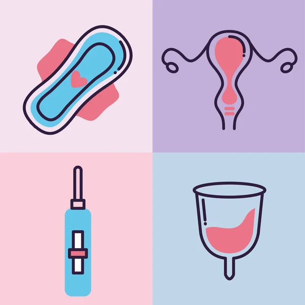 Vier vrouwen gezondheid pictogrammen — Stockvector